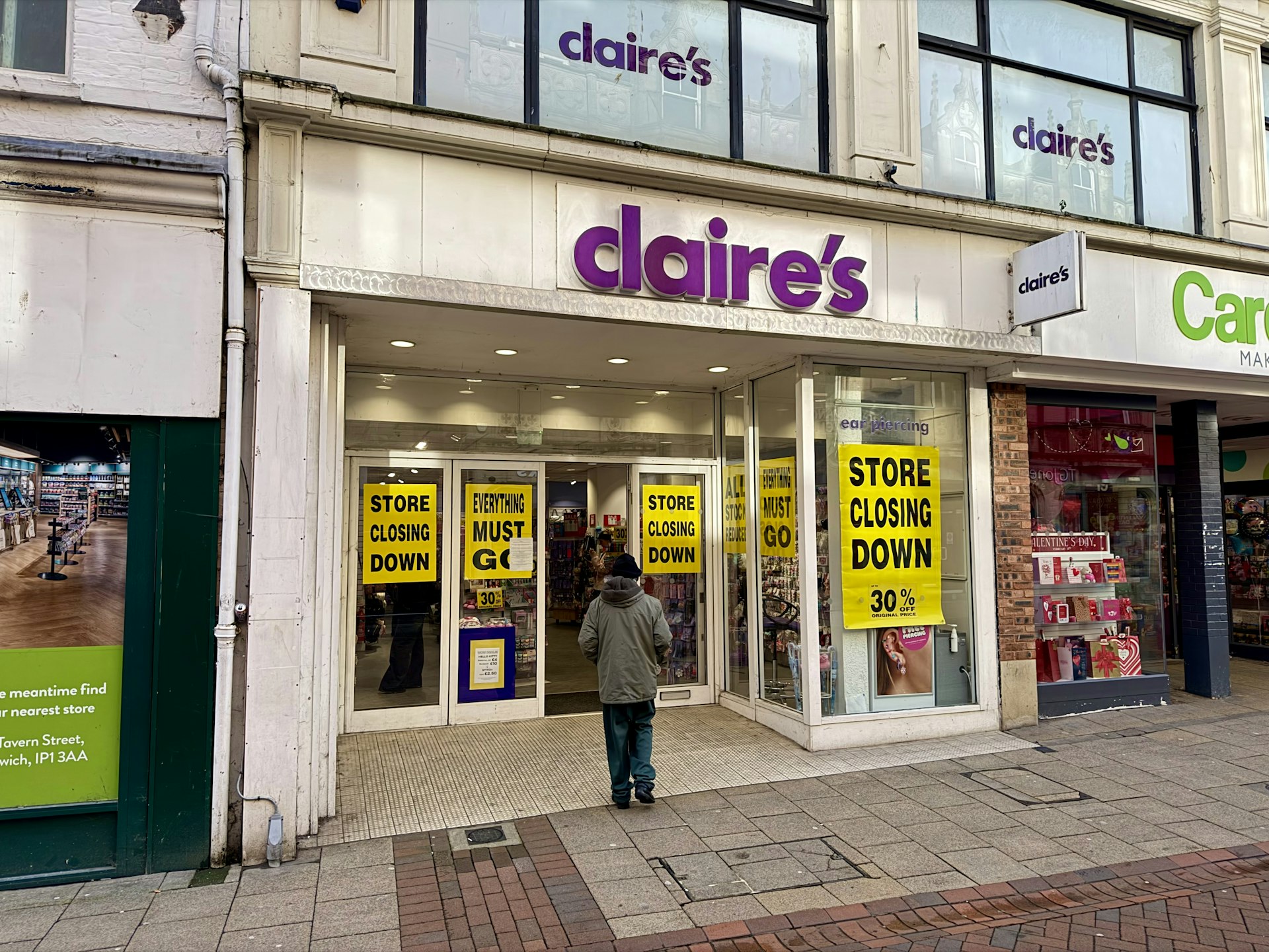 Closing down signs up at Claire's in Ipswich